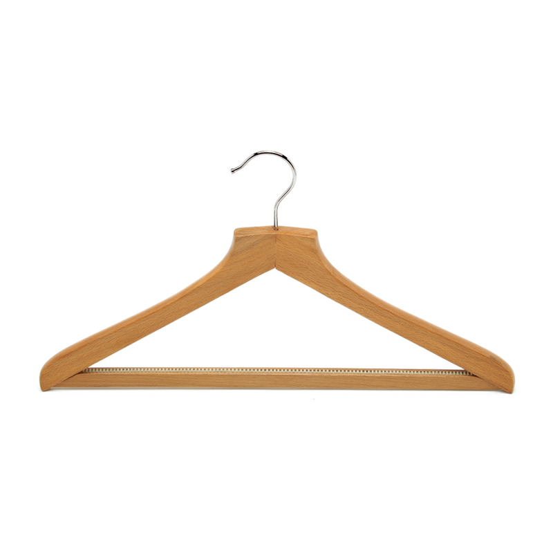 Chinese Factory Hangers Wood Hanger with Chrome Hook Custom Logo Hanger without Bar